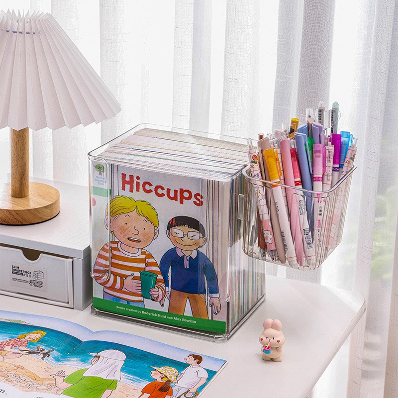 Clear Plastic Book Display Stand for Nursery Playroom and Classroom Reading Corner Organization