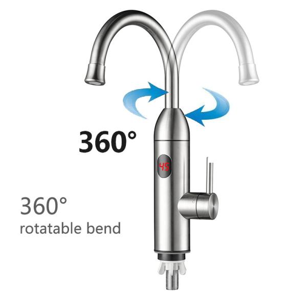 Kitchen Bathroom 304 Stainless Steel Instant Electric Heating Tap With Digital Display