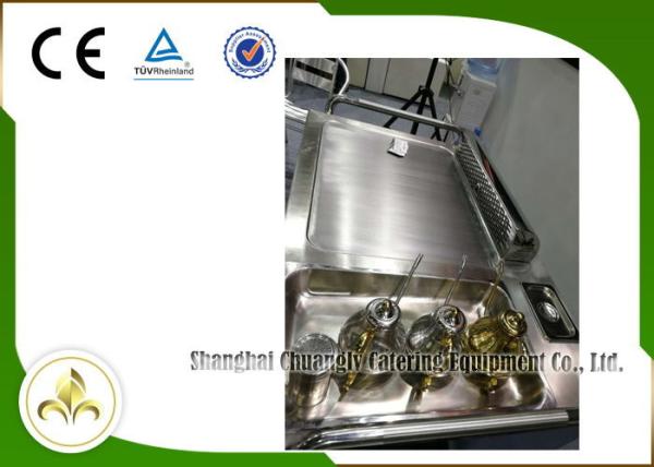 Emanações abaixo da tabela móvel da grade de Teppanyaki da exaustão do móbil elétrico do tubo de aço inoxidável