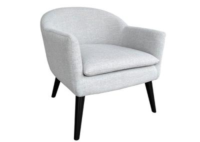 Cushion Removable Gray Arm Chairs Curved Backrest Gray Sitting Chair
