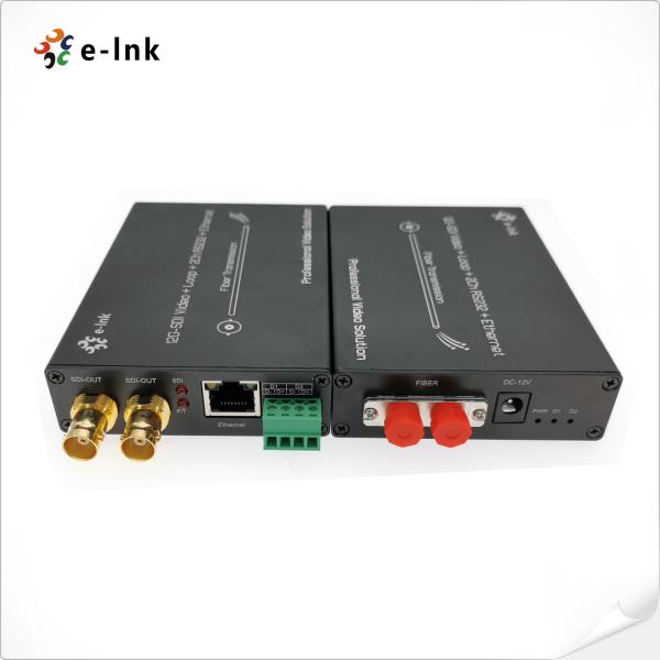 12G-SDI to Fiber Converter with Gigabit Ethernet plus 2Ch Backward RS485 for HDTV