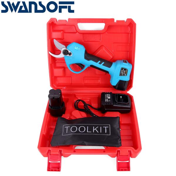 Swansoft Electric Ratchet Loppers Cordless Pruning Shears Electric Bypass Pruner Portable Elcectric Sicssors