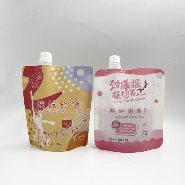 CMYK мешков сока PE 4 слоев мешки изготовленных на заказ пластиковые жидкостные с соплом