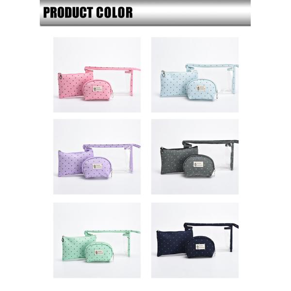 3Pcs Ladies Transparent Toiletry Bags Polyester 300D Clear Cosmetic Bags For Travel