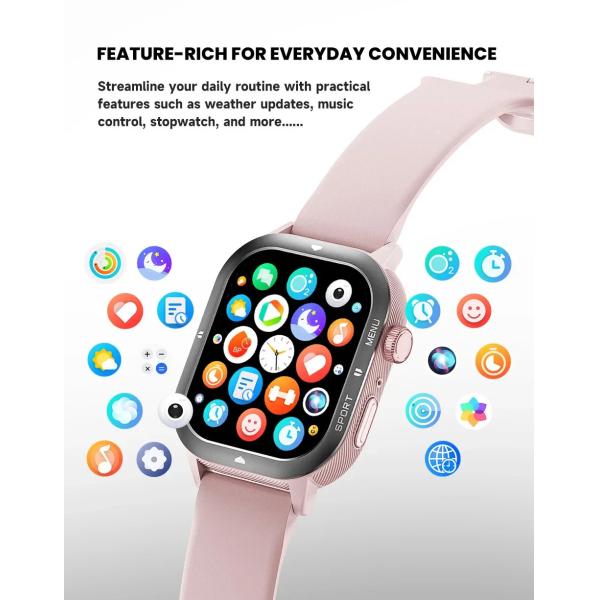 C30 1ATM Reloj inteligente resistente al agua Para hombres Mujeres, BT Llama Fitness Sueño Ritmo cardíaco Reloj deportivo