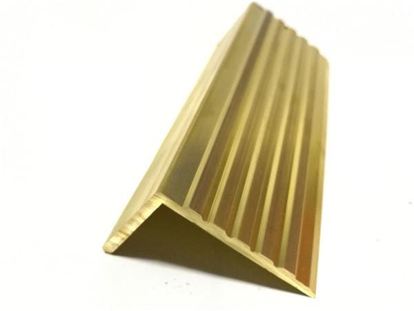 SGS L Shape Non Slip Stair Edging , HPB58-3 Brass Tracks Stair Nosing