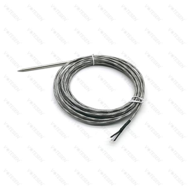 Fiberglass RTD PT1000 Temp Sensor With Stainless Steel Braided Cable PT100