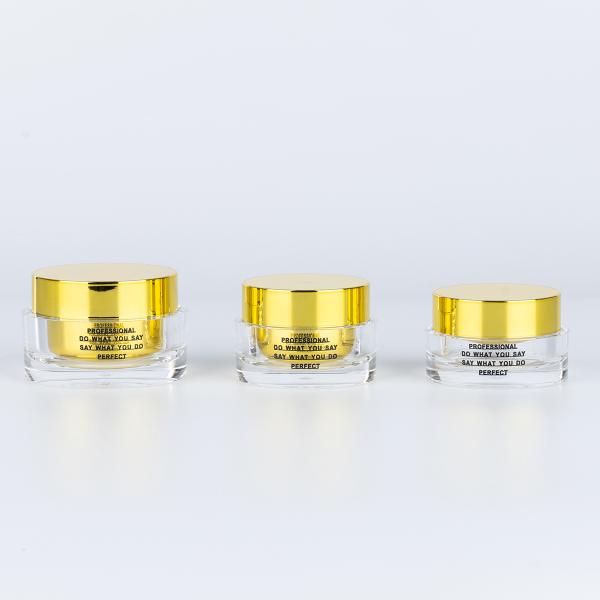 15g 30g 50g Double-wall Acrylic Cosmetic Cream Jar with Golden Lid Nail Polish Bottle