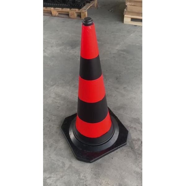 PE + Rubber Traffic Cone | 75cm (4kg) | Rubber Cones Road Warning Orange Black Cones Hot Selling Model for Israel & Palestine
