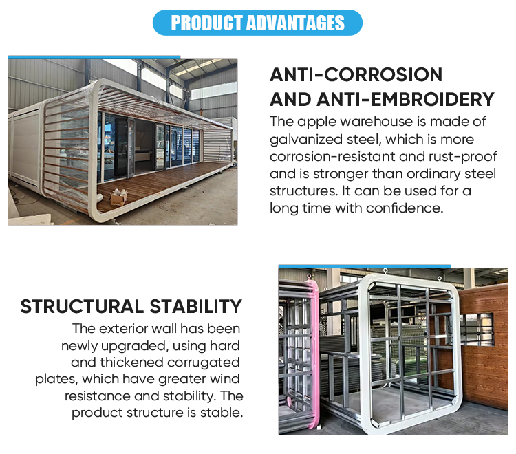 High Quality Prefabricated Office Cabin with Elegant Apple Design, Durable Unit for Commercial Professional Workspace