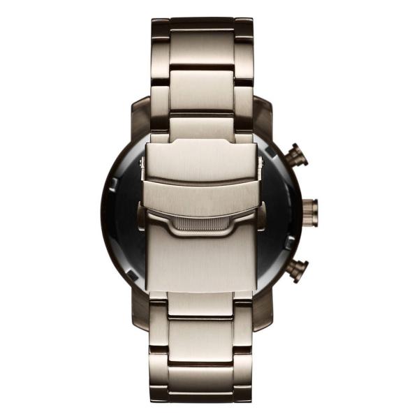 Three eyes chronograph japan mov't stainless steel watch with chain strap