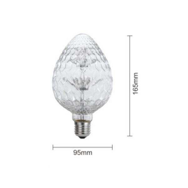 Strawberry Glass Decorative Filament Bulbs 3 Watt Led G95 E27 95x135 Mm