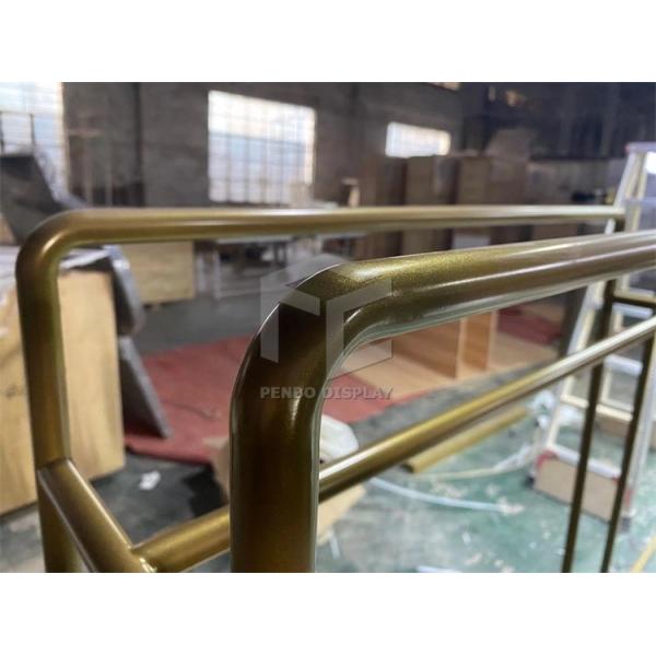 201/304 Steel Electroplated Clothing Shop Display Furniture Racks T5 Lighting