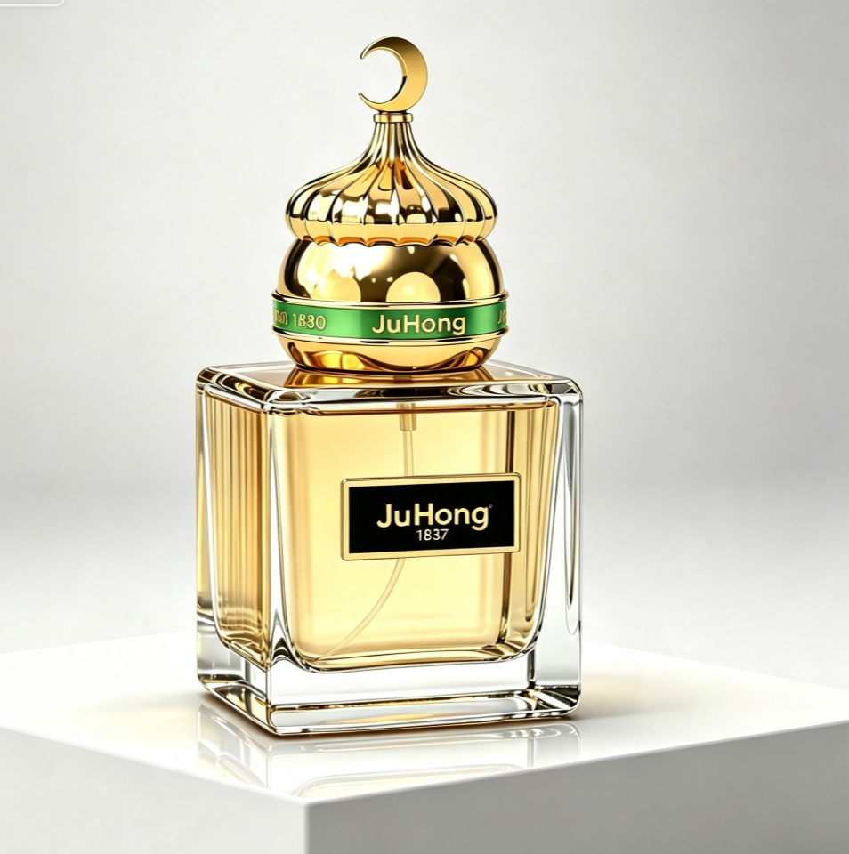 Crescent Moon Zamac Perfume Cap, Arabic Islamic Style Zinc Alloy Fragrance Bottle Lid
