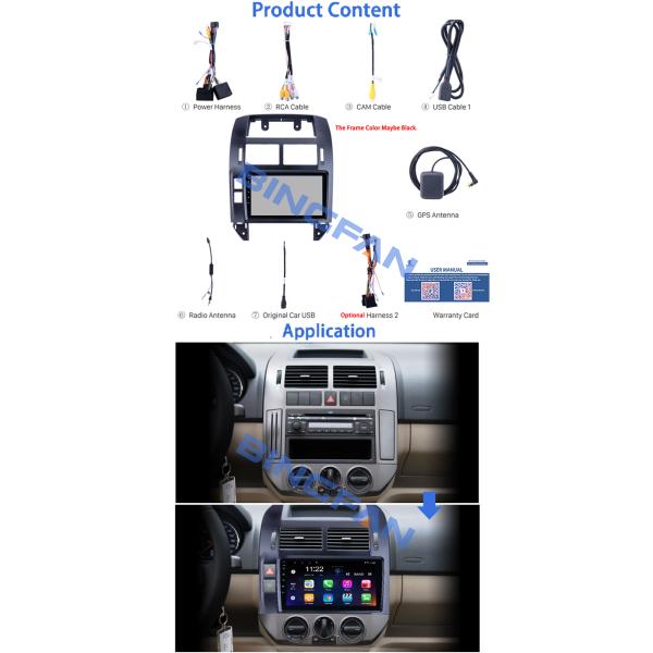 SWC Carplay Volkswagen Радио с сенсорным экраном 12V Audio POLO Авторадио
