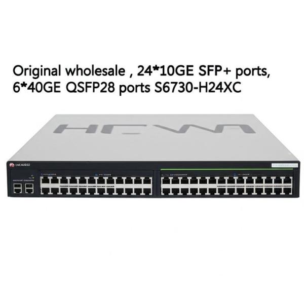 Huawei CloudEngine S6730-H24X6C Gigabit Switch with 2.56Tbps/25.6Tbps Switching Capacity, 1260 Mpps Throughput, and 1 Year Warranty