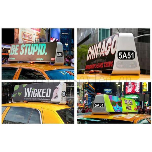 P6mm HD Full Color Taxi car Top LED sign Display With WIFI 4G control