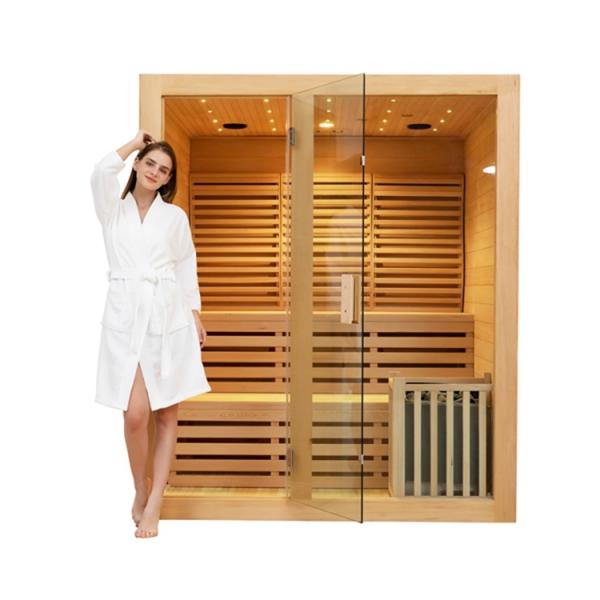 Custom Indoor Modern Home Body Wet Steam Sauna Room For 4 Person
