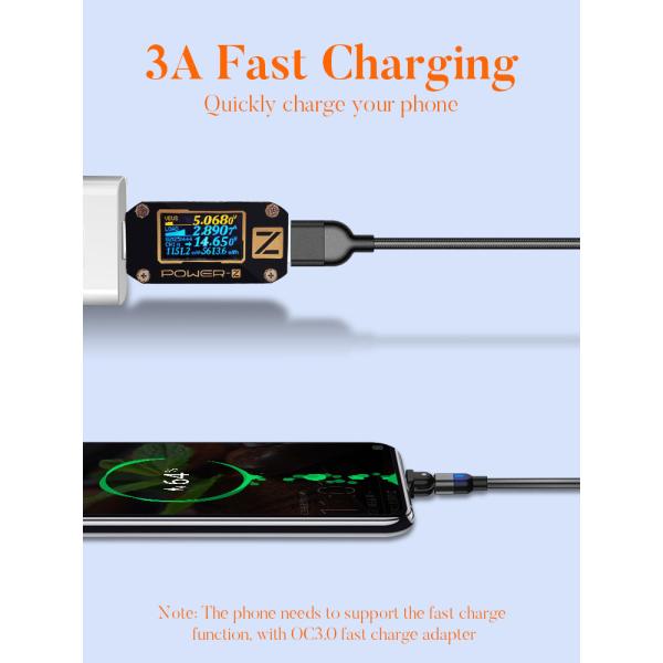 Data Transfer 2M Magnetic USB Charging Cable SGS 2 In 1 USB C Cable