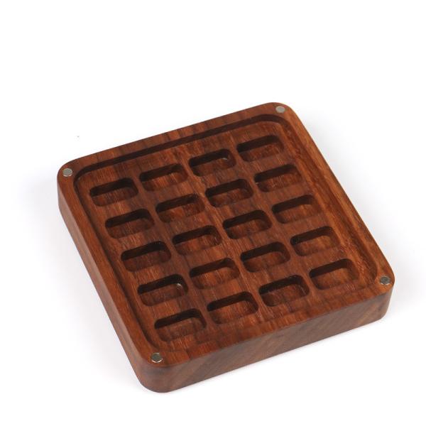 Customized Color Square Luxury Jewelry Box Walnut Wooden Box With Lid Gift Packaging