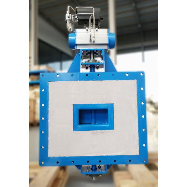 Pneumatic Rectangular Flange RTO Gas Valve  Carbon Steel For Quick On Off And High Temperature