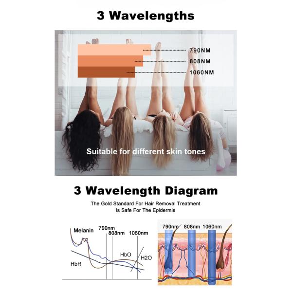 Diode Laser Hair Removal 4 Wavelength 808nm 1064nm 790nn  940nm Permanent Hair Removal By Laser Machine