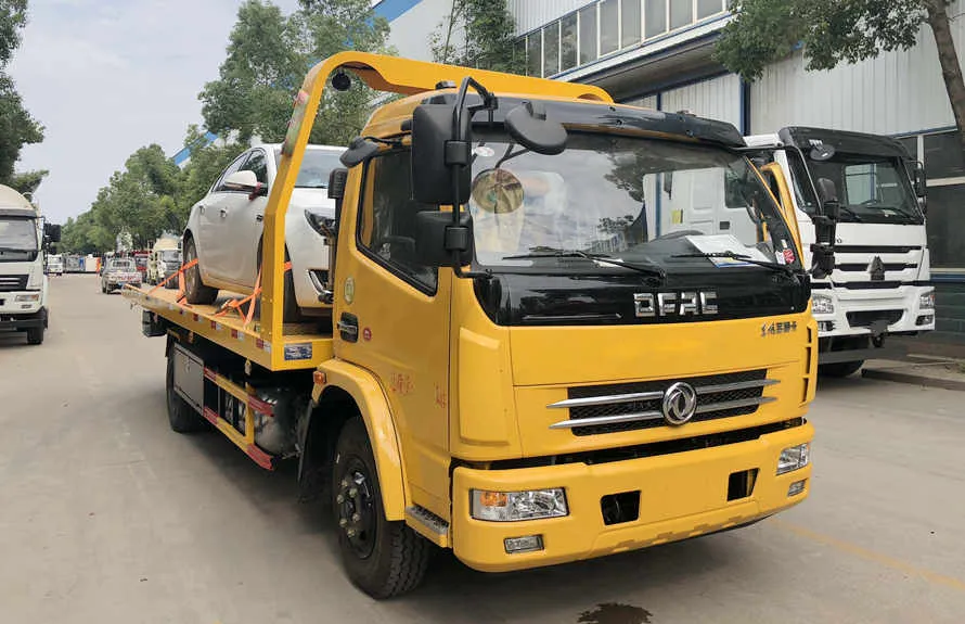 Dongfeng 4tons Road Car Rescue Tow Truck 6ton Flatbed Road Wrecker Vehicle