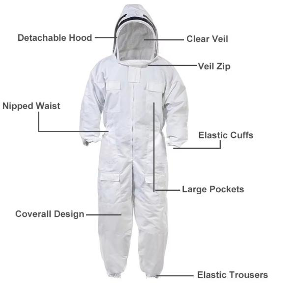 3 Layer Beekeeping Ventilated Jacket Cotton Safety Bee Suit For Beekeepers