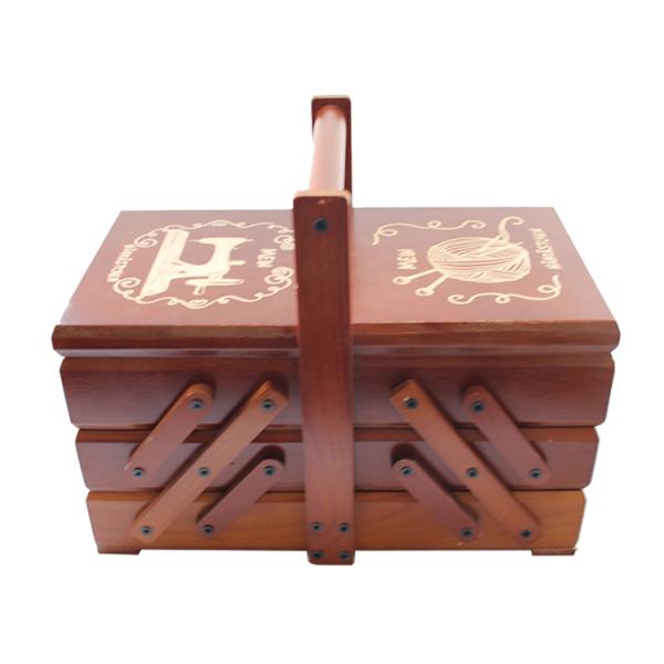 Custom Sewing Kit Set with Wooden Sewing Box Pine Wood Color Room Space Selection
