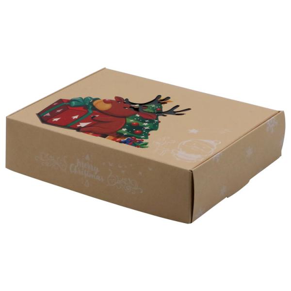 Customized Open Window Kraft Paper Christmas Cookies And Candy Packaging Boxes
