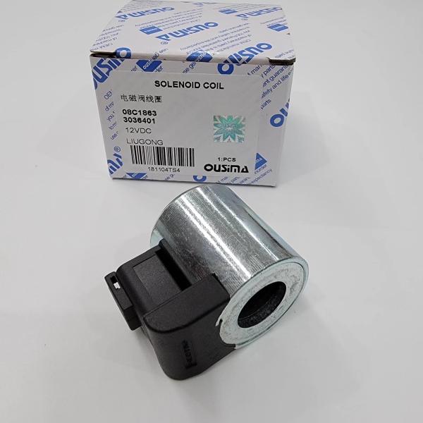 08C1863 3036401 12V DC Solenoid Valve Coil For LIUGONG Excavator Parts
