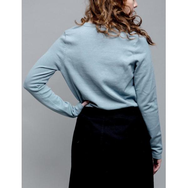 WOMEN'S 100% COTTON FINE GAUGE APPLIQUE ROOSTER EMBROIDERY KNITTED SWEATER ( PULLOVER )