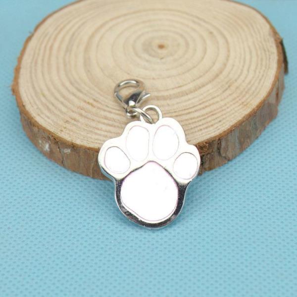 Paw Shape 25mm Dog Identification Tag Pendant Noiseless Dog Tags