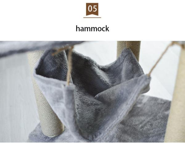 7cm / 8cm Wood Cat Tree Tower Fleece Cloth For Large Cats