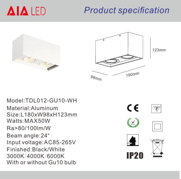 GU10 holder interior honeycomb spotlight housing&interior led downlight housing for hotel