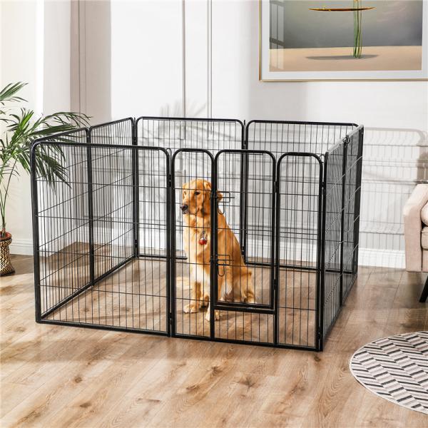 Firm Frame  Sturdy Steel Dog Cage , Stainless Steel Cat Cage L Shaped Latch