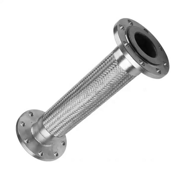 Гибкая металлическая гофрированная труба с фланцевым соединением Серебряный шланг из нержавеющей стали 304 316