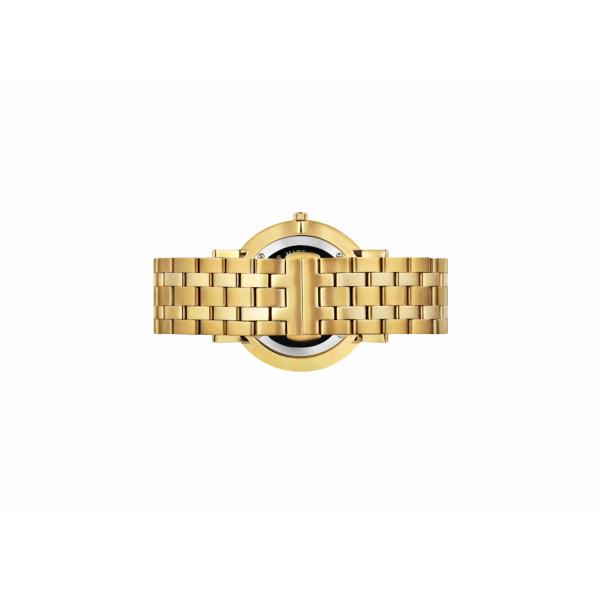 Gold Stainless Steel Minimalist Waterproof Watch Burshed And Polished Band