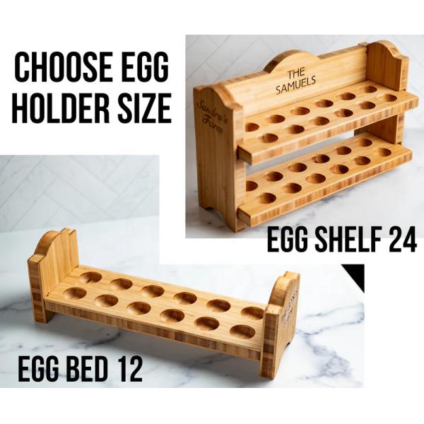 Eco-Friendly Bamboo Rustic Wooden Egg Holder for Fridge Burning or Custom Request