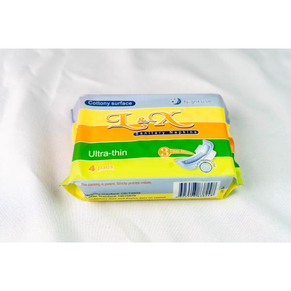 3 Layers Menstrual Pad Soft Skin Friendly 4 Pads Per Pack Comfortable Ultra Absorbent Hypoallergenic Sanitary Protection