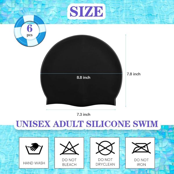 Durable Elastic Non-Slip Printed Women Swimming Cap Silicone Bathing Caps