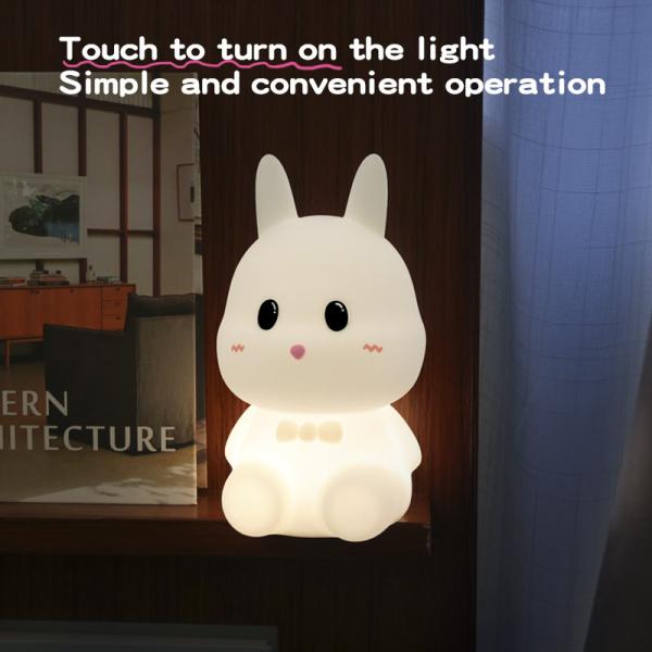 Controle de toque Custom Casa Decorativa Luz luminosa Coelhos Lâmpada Animal Luz noturna LED