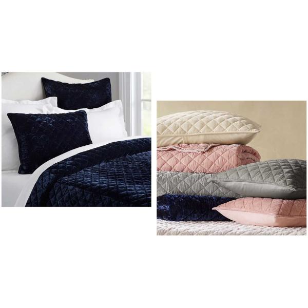 Velvet / Cotton Machine Quilting Twin Size Bedding Sets Comfortable 3pcs