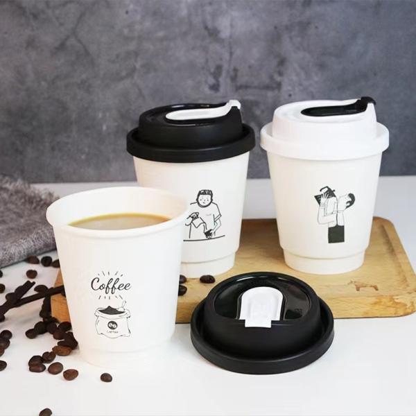 9 - Чай кофе 12OZ Eco дружелюбный выпивает на вынос устранимый бумажный стаканчик с крышками