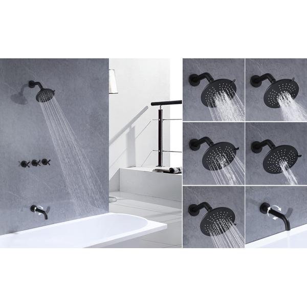 Matte Black Rotatable Zinc Shower Head Spout Tub And Shower Trim Kit With Valve