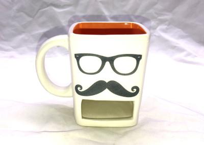 Mustache Glasses 3D Ceramic Mug Cookie Dunk Mug For Drinking / Biscuit Pocket