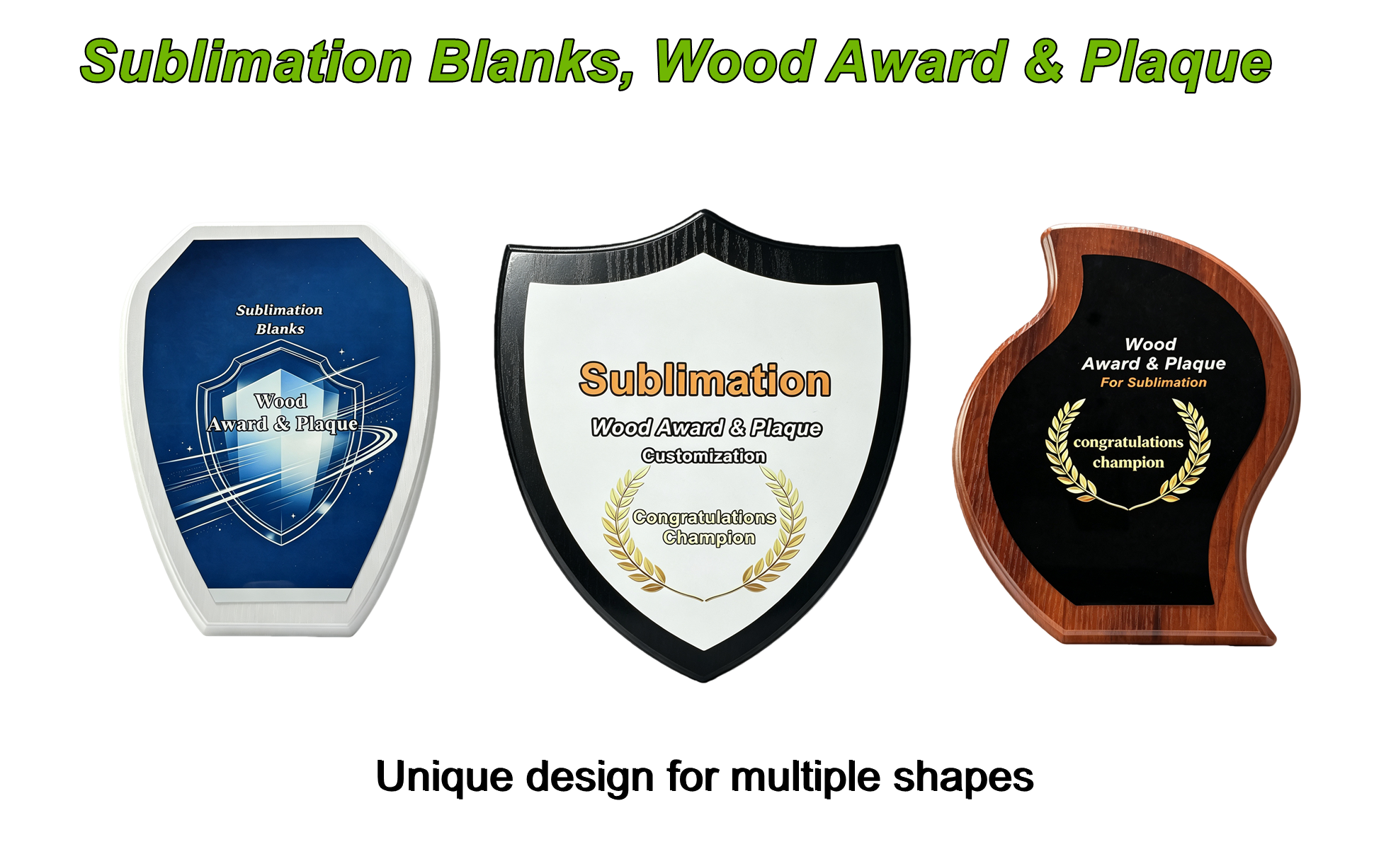 ZELOYAUT Multi Styles Sublimation Wood Medal Blanks, Wood Trophy Blanks for Printing MDF Award Frame Crafts&Gifts Custom