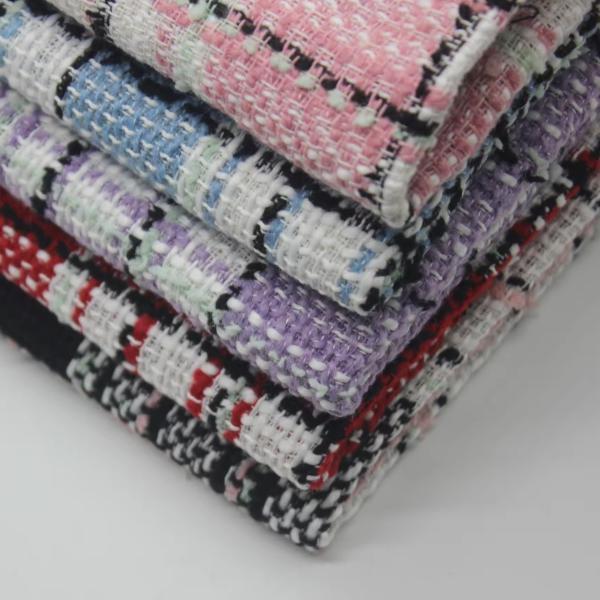 In Stock Yarn Dyed 100 Polyester Fragrant Breeze Tweedy Fabric for Women's Autumn and Winter Coat Clothing