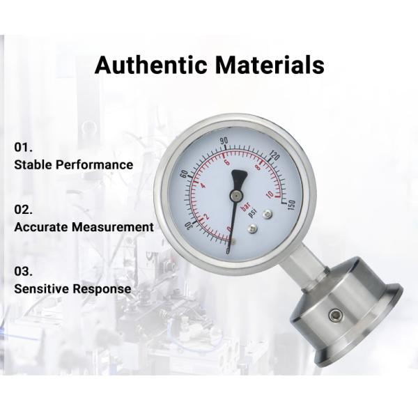 Precision 2.5% Diaphragm Pressure Meter with 62.5mm Nominal Diameter -1-600 Bar Range