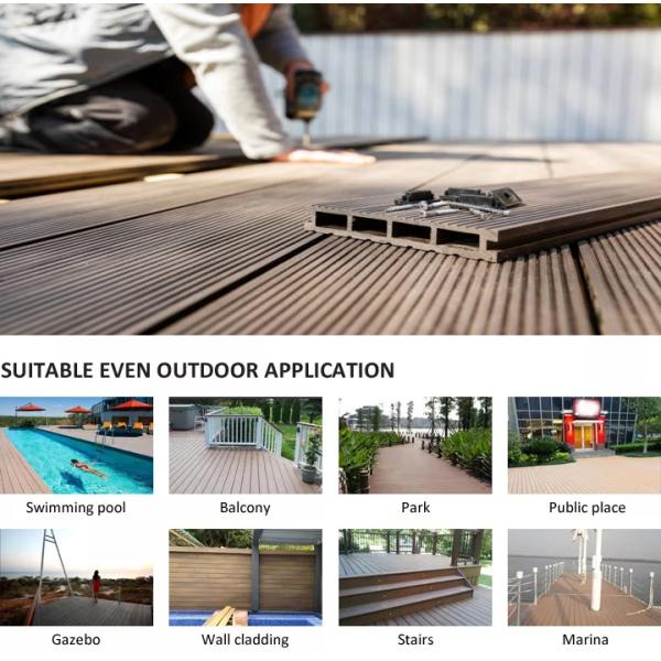 100% водонепроницаемая наружная земляная облицовка бассейн пол садовый пол композитная палуба наружная